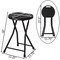 Basicwise 18-inch Portable Folding Stool with Handle Compact Chair with Non-Slip Feet and Metal Frame Legs for Indoor & Outdoor Use Ideal for Dorm Kitchen Vanity Game Room Garden Porch & Home Bar